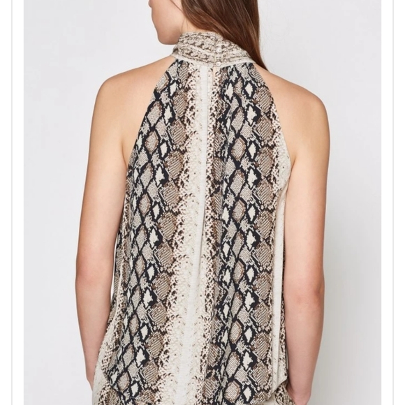 Joie Erola mock neck snakeskin print top - Picture 4 of 10